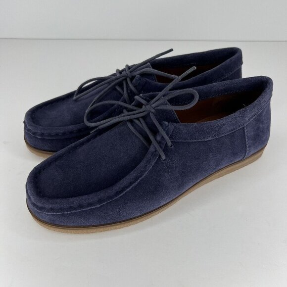 Lucky Brand Shoes - Lucky Brand Blue Suede Leather Chukka Boots Womens Size 5.5 Lace-Up Wedge Shoes
